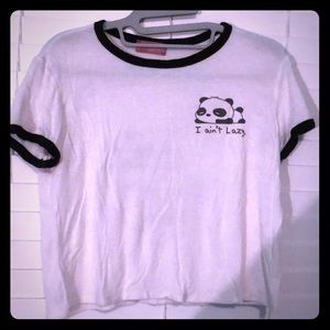 Lazy panda crop top